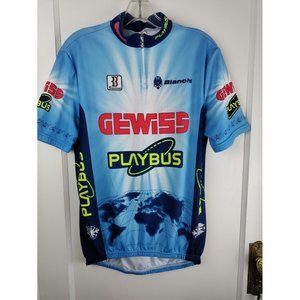 Biemme Shirt Adult Blue Gewiss Bike Cycling Jersey Made in Italy Mens 43" Chest